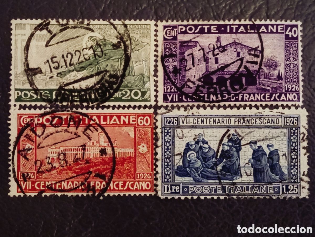 Sellos: Lote 4 Sellos Italia 1926 - VII Centenario Francescano - Sassone 186-190 Usados