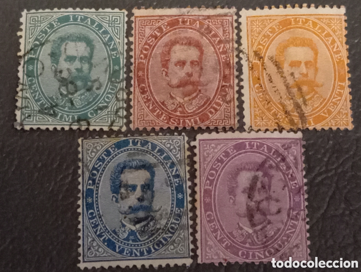 Sellos: Italia 1879 - Serie Humberto I - 5 Valores Usados (Yvert 33/37)
