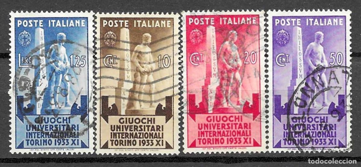 Sellos: ITALIA- 1933- USADOS- JUEGOS DEPEORTIVOS UNIVERSITARIOS- SERIE COMPLETA