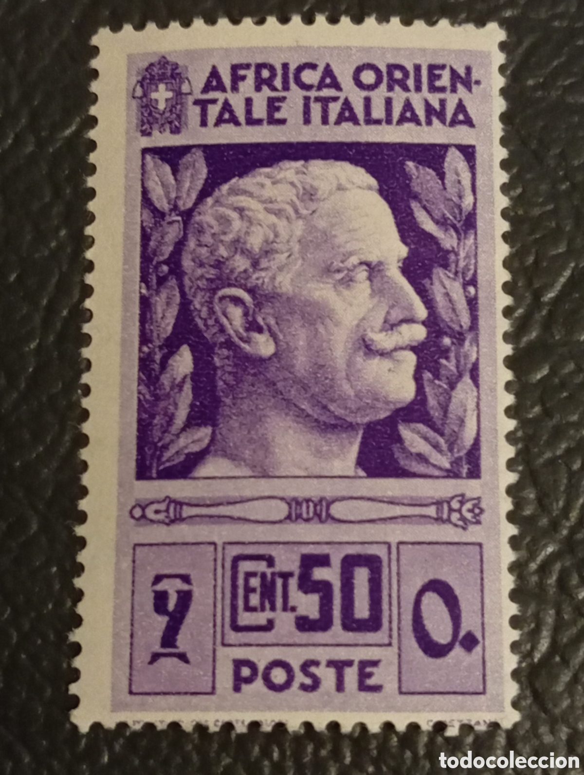 Sellos: Sello &Aacute;frica Oriental Italiana 1938 - 50 Cents V&iacute;ctor Manuel III - Sassone N. 10 MNH**