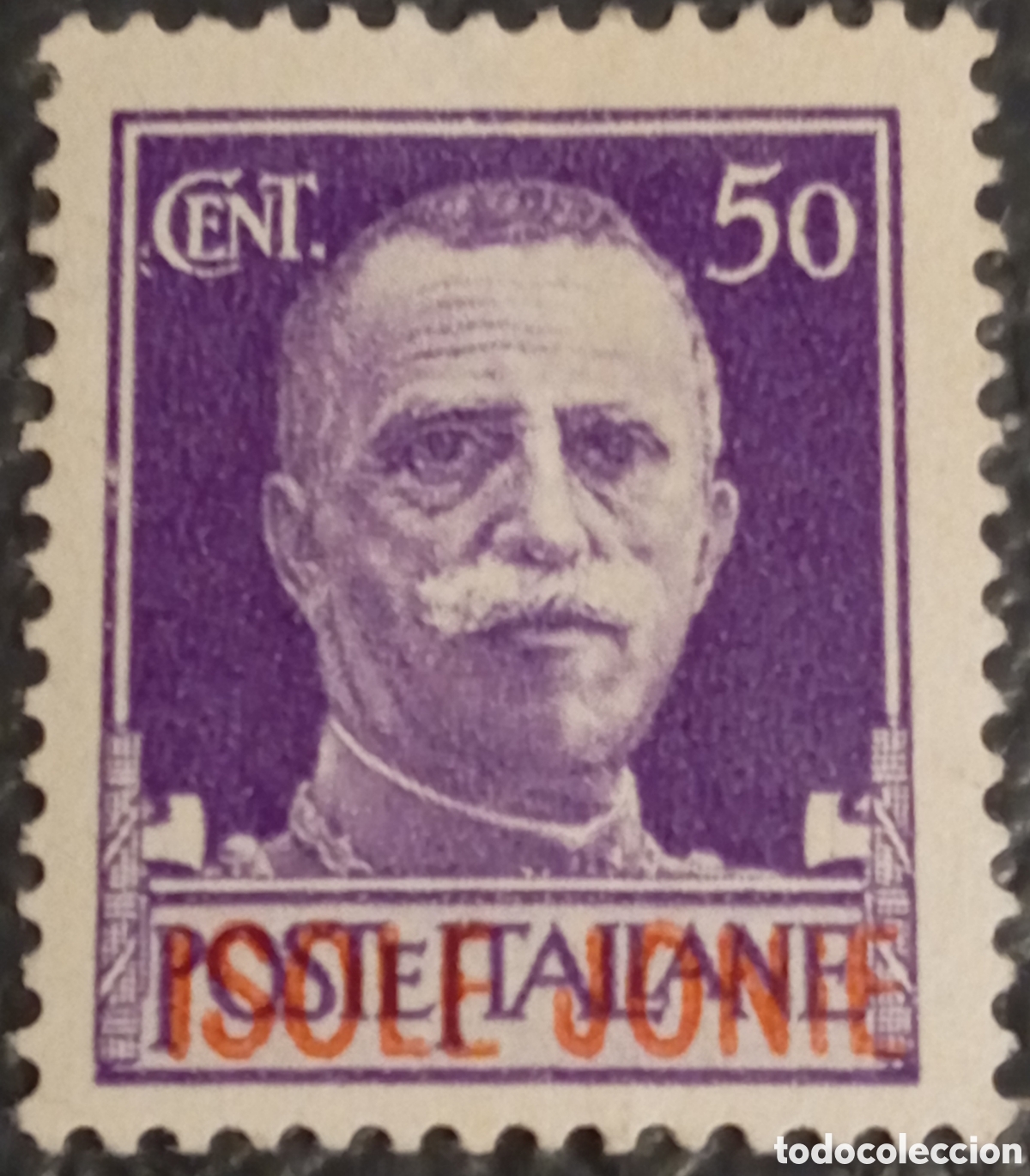 Sellos: Sello Italia Ocupaci&oacute;n Isole Jonie 1941 - 50 C&eacute;ntimos Violeta - Sassone N&ordm; 3 - MNH **