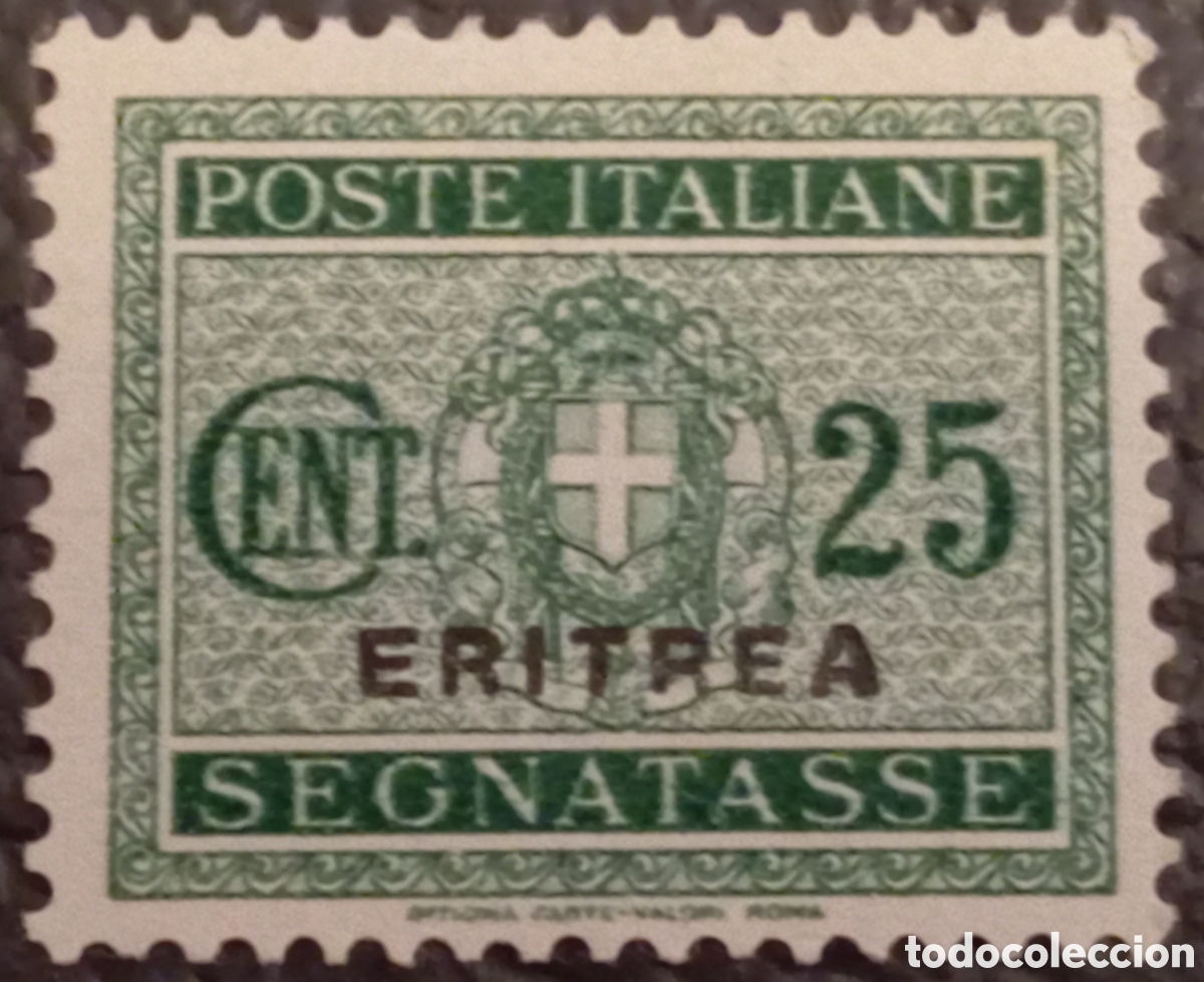 Sellos: Eritrea 1934 - Segnatasse 25 Cent. Verde - Cat. Sassone N. 29 MNH