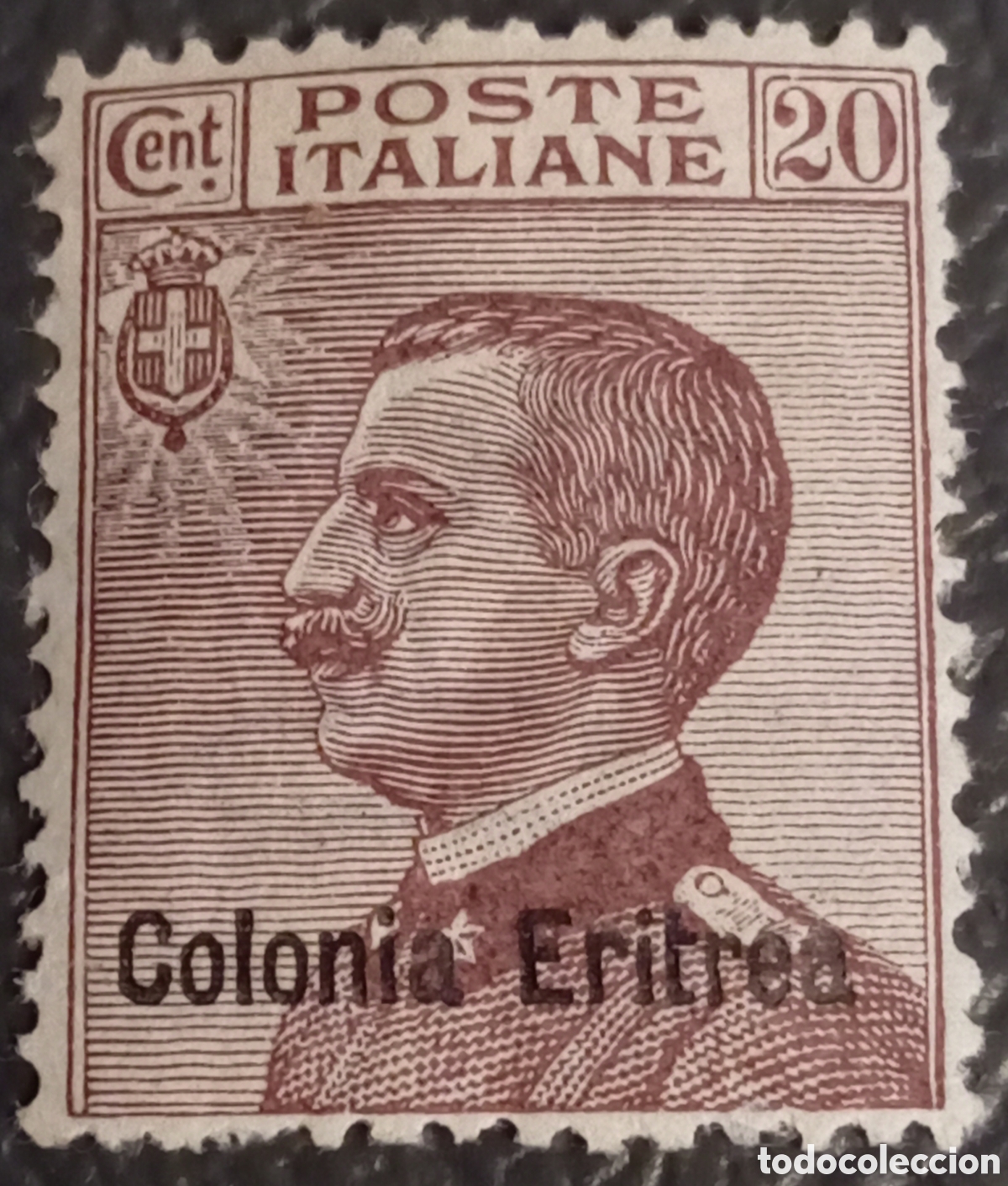 Sellos: Sello Eritrea 1918 - V&iacute;ctor Manuel III 20c - Sassone N&ordm; 51 MH