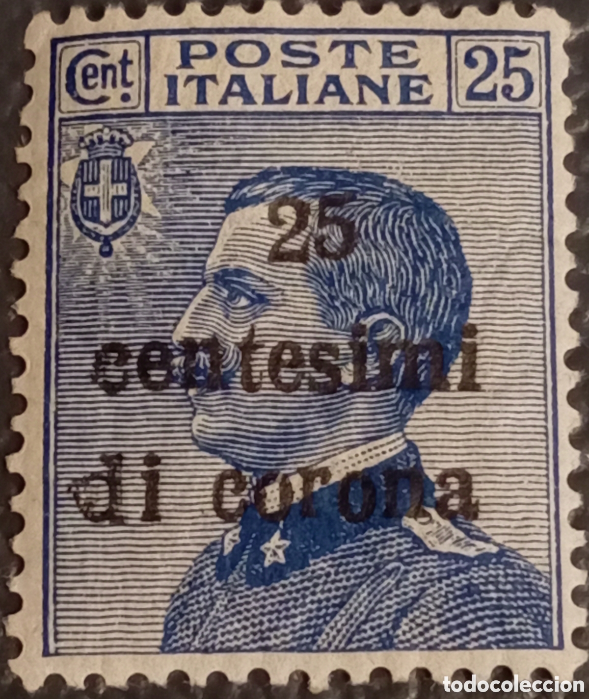 Sellos: Sello Ocupaci&oacute;n Italiana 1919 - Trento y Trieste 25c di Corona - Sassone N. 6 MNH