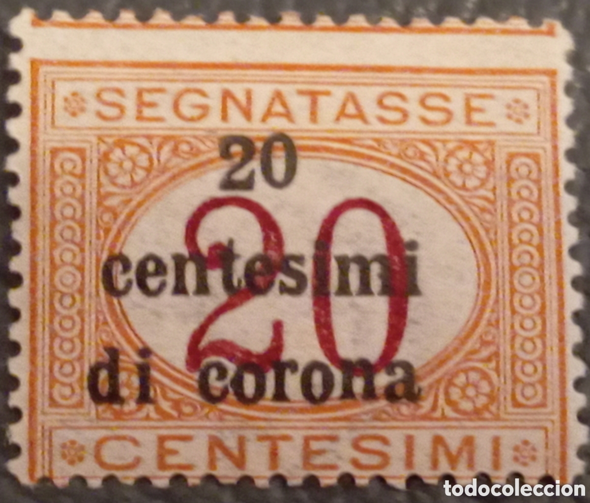 Sellos: Sello Trento Trieste 1919 Segnatasse 20c Su 20c Sassone N. 3 MNH