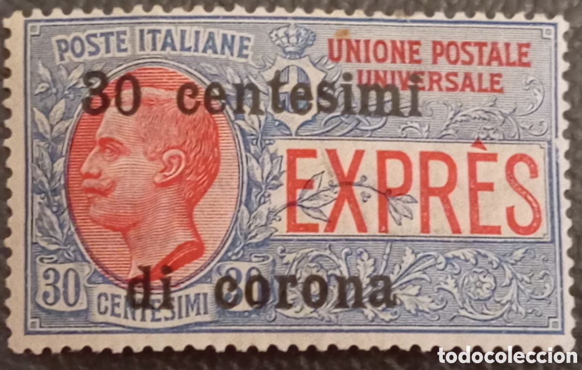 Sellos: Italia 1919 Sello Urgente Venezia Giulia 30c di corona MNH** Sassone# E2 / Yvert 14