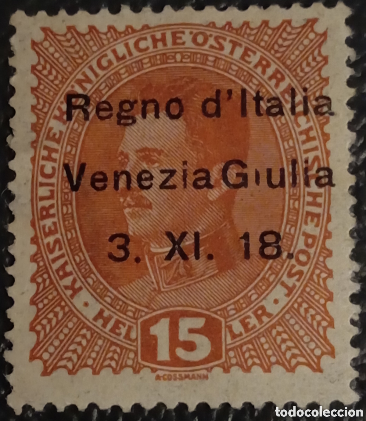 Sellos: Sello 1918 Ocupaci&oacute;n Italiana Venezia Giulia 15h Sassone 6 MH