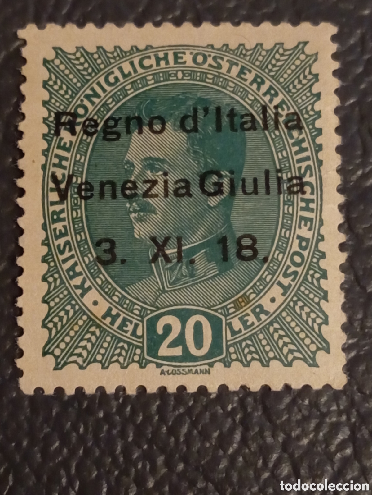 Sellos: Sello Venezia Giulia 1918 - Ocupaci&oacute;n Italiana - 20h Verde MH - Sassone N. 6