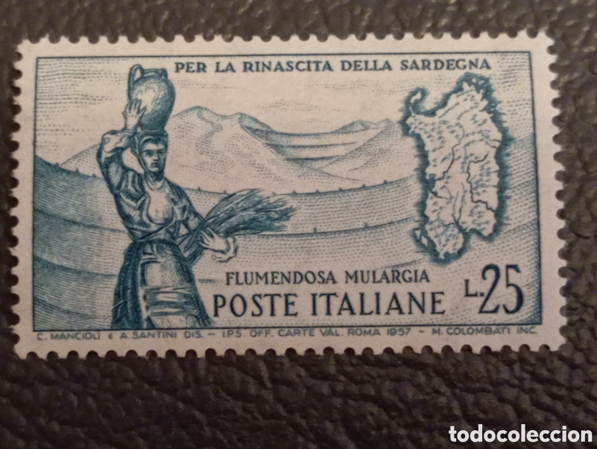 Sellos: Italia 1958 - Sello Renacimiento Cerde&ntilde;a Unif 811 / Yvert 753 MNH**