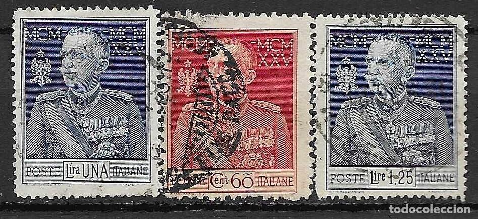 Sellos: ITALIA- 1925- USADOS - ANIVERSARIO DEL REINADO DEL REY VICTOR EMMANUEL- SERIE COMPLETA