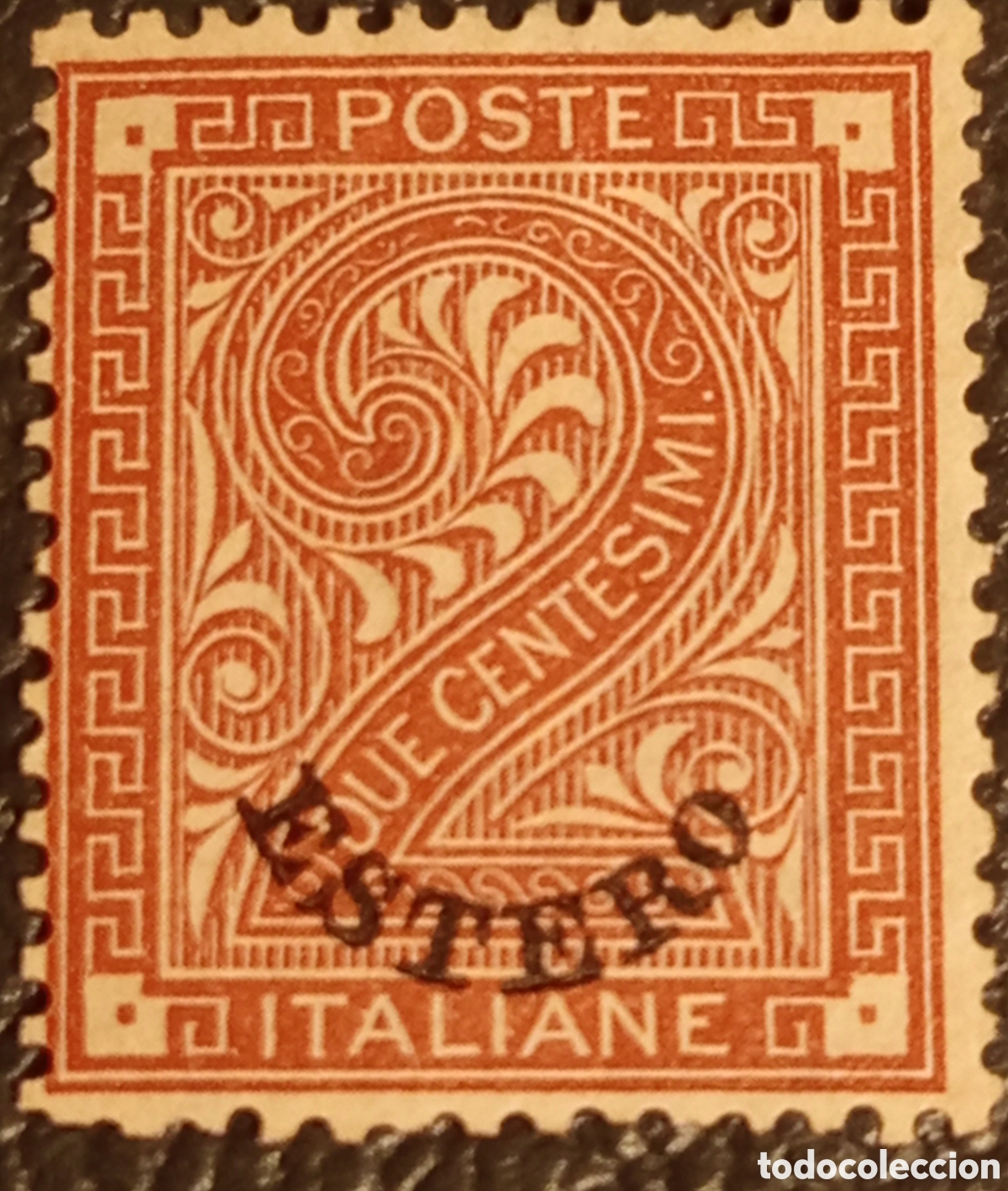 Sellos: Italia 1874, 2 Centesimi Sobrecarga ESTERO - Michel 2 MH