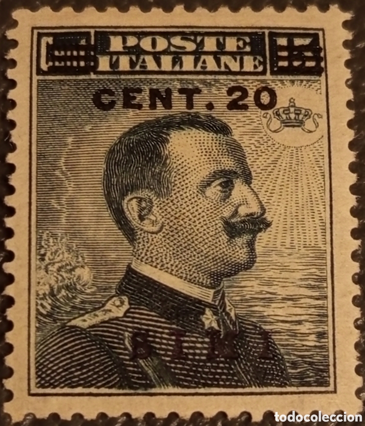 Sellos: Italia Egeo Simi 1912 - Sassone N. 11 - 20 Cent. Seppia e Nero - MH