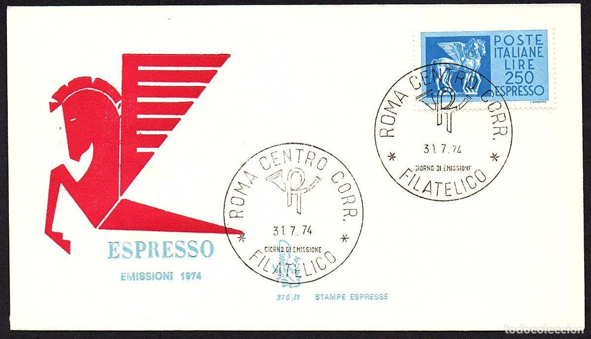 Selos: SOBRE PRIMER DIA ITALIA ESPRESSO 1974