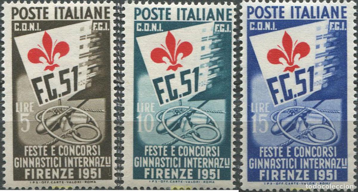 Sellos: 66964 MNH ITALIA 1951 CONCURSO INTERNACIONAL DE GIMNASIA EN FLORENCIA