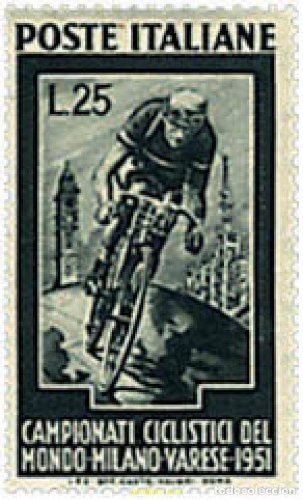 Sellos: 229654 HINGED ITALIA 1951 CAMPEONATOS DEL MUNDO DE CICLISMO EN MILAN