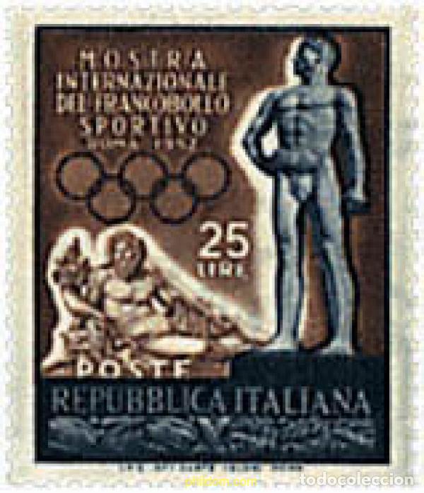 Sellos: 66966 MNH ITALIA 1952 EXPOSICION DE SELLOS DEPORTIVOS EN ROMA