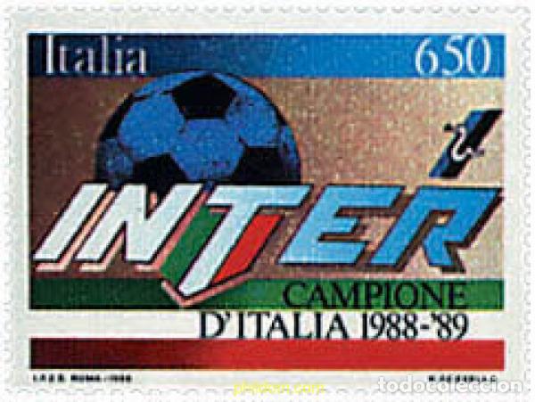 Sellos: 67068 MNH ITALIA 1989 INTER CAMPEON DE ITALIA DE FUTBOL