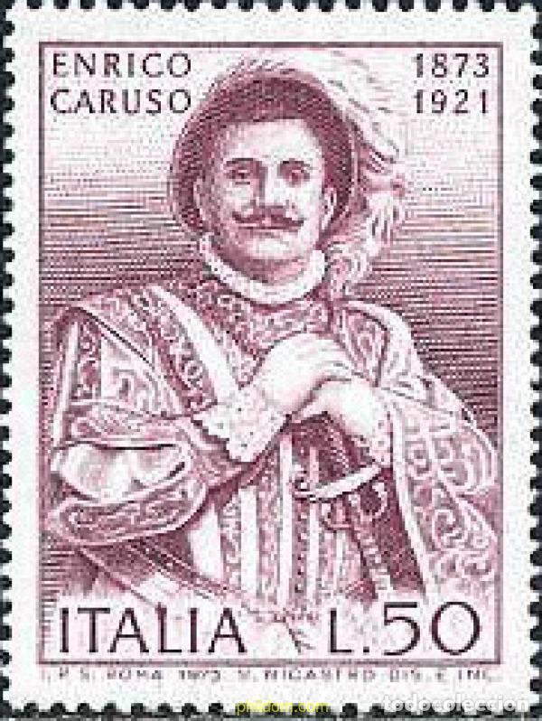Sellos: 131159 MNH ITALIA 1973 CENTENARIO DEL NACIMIENTO DE ENRICO CARUSO