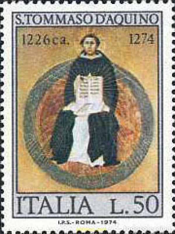 Sellos: 131184 MNH ITALIA 1974 7 CENTENARIO DE LA MUERTE DE SANTO TOMAS DE AQUINO