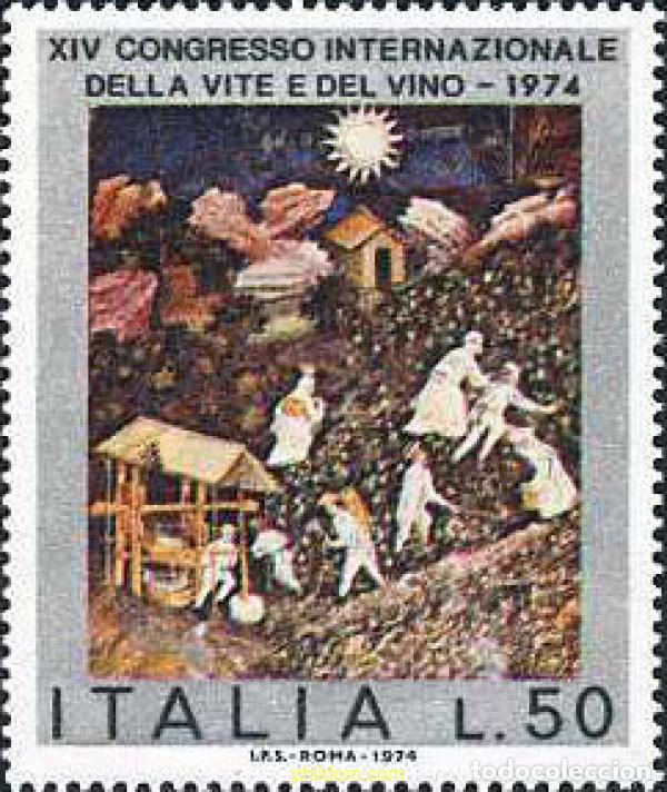 Sellos: 131182 MNH ITALIA 1974 14 CONGRESO INTERNACIONAL DE LA VINYA Y EL VINO