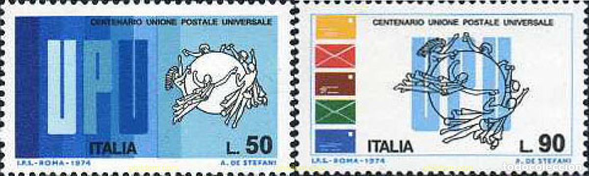Sellos: 131183 MNH ITALIA 1974 CENTENARIO DE LA UNION POSTAL UNIVERSAL