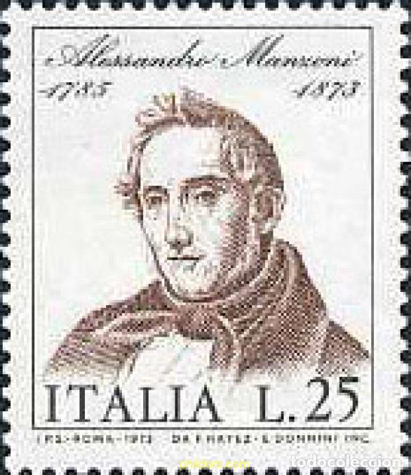 Sellos: 131137 MNH ITALIA 1973 CENTENARIO DE LA MUERTE DE ALESSANDRO MANZONI