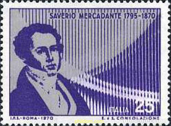 Sellos: 130887 MNH ITALIA 1970 CENTENARIO DE LA MUERTE DE SAVERIO MERCADANTE