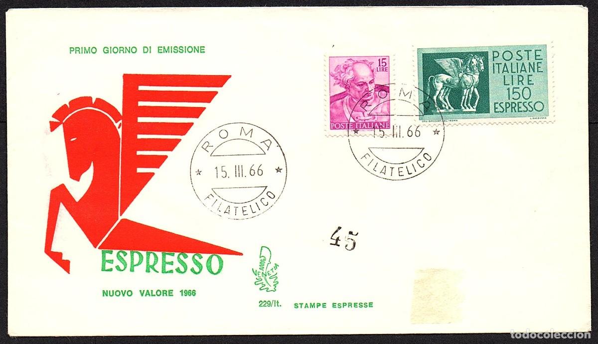 Sellos: SOBRE PRIMER DIA ITALIA ESPRESSO 1966
