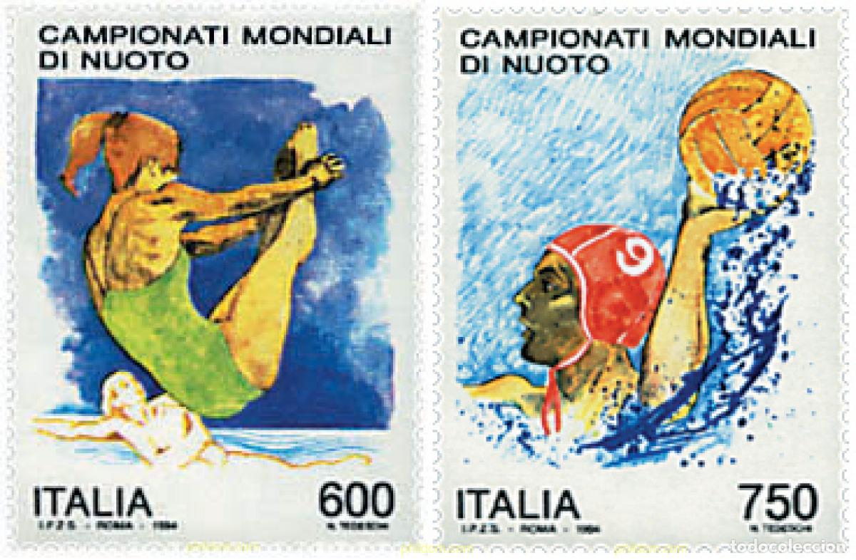 Sellos: 67092 MNH ITALIA 1994 CAMPEONATOS DEL MUNDO DE NATACION