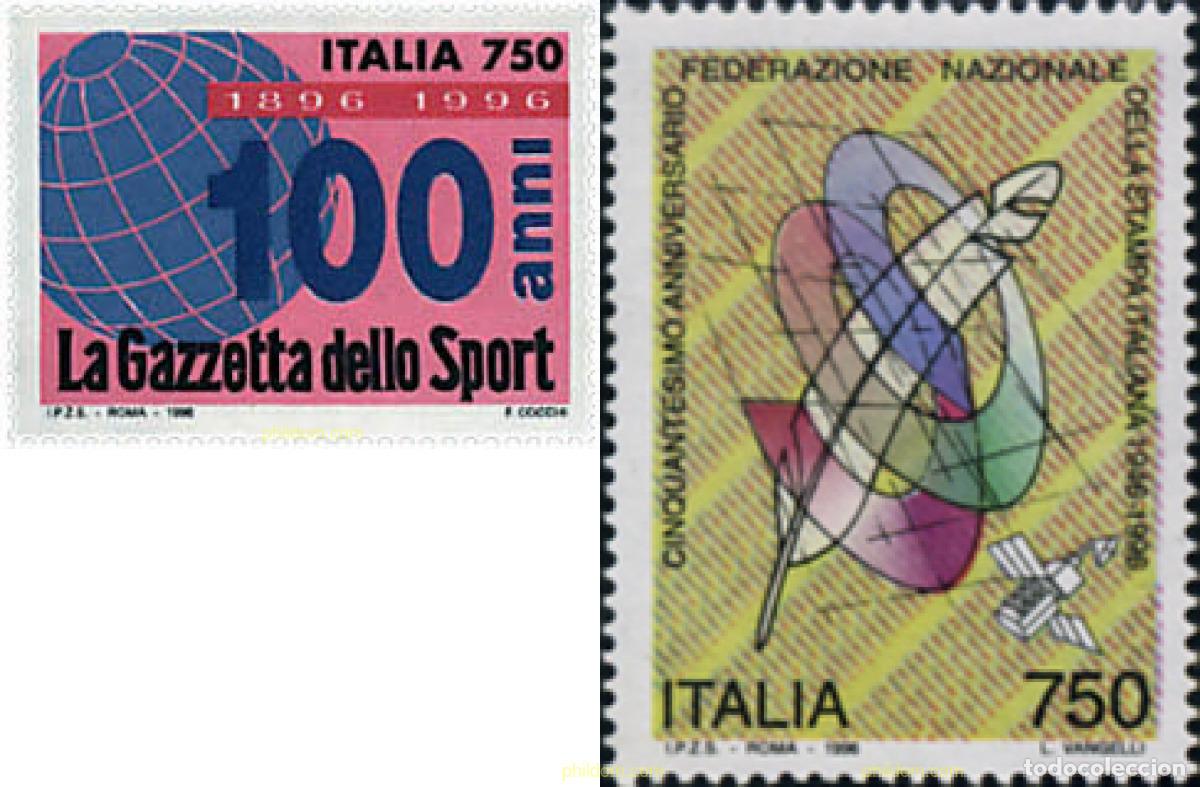 Sellos: 67108 MNH ITALIA 1996 CENTENARIO DE &rdquo;LA GACETA DEL DEPORTE&rdquo;
