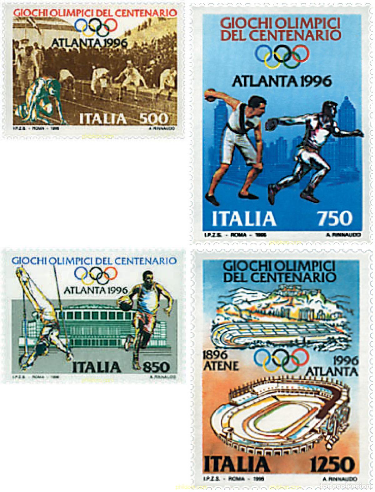 Sellos: 70317 MNH ITALIA 1996 26 JUEGOS OLIMPICOS VERANO ATLANTA 1996 - CENTENARIO DE LOS JUEGOS OLIMPICOS