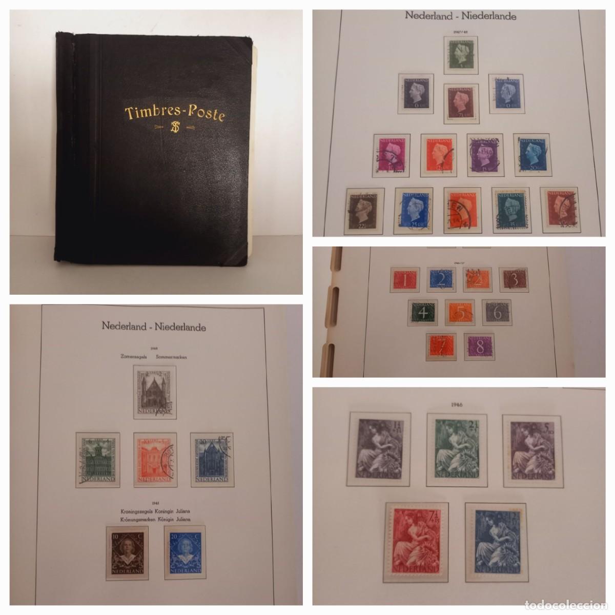 Sellos: BELLO &Aacute;LBUM LEUCHTTUR CON MULTITUD SELLOS DE HOLANDA-PA&Iacute;SES BAJOS ANTIGUOS 1945-19723 + 750&euro; (YVERT)