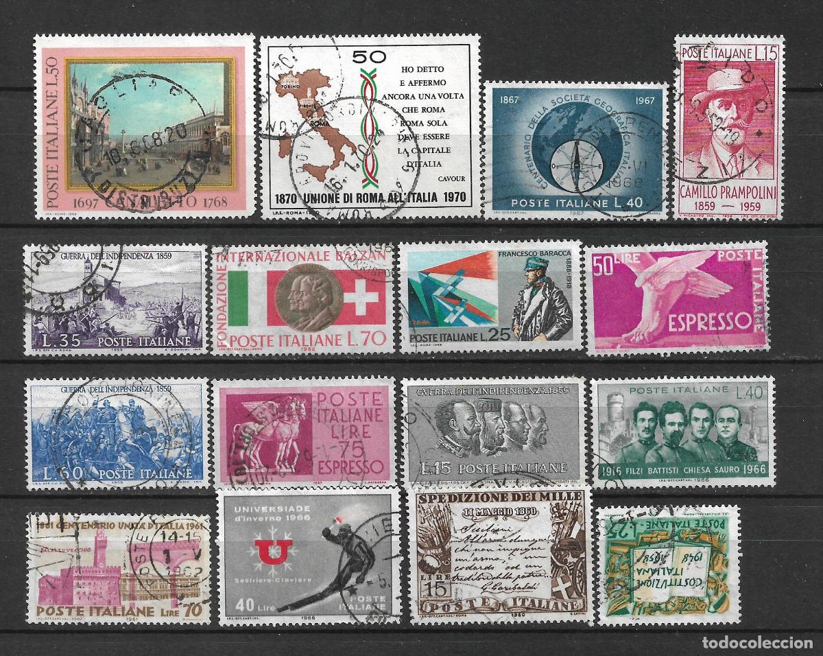 Sellos: italia lote 16 sellos usados- 8/22