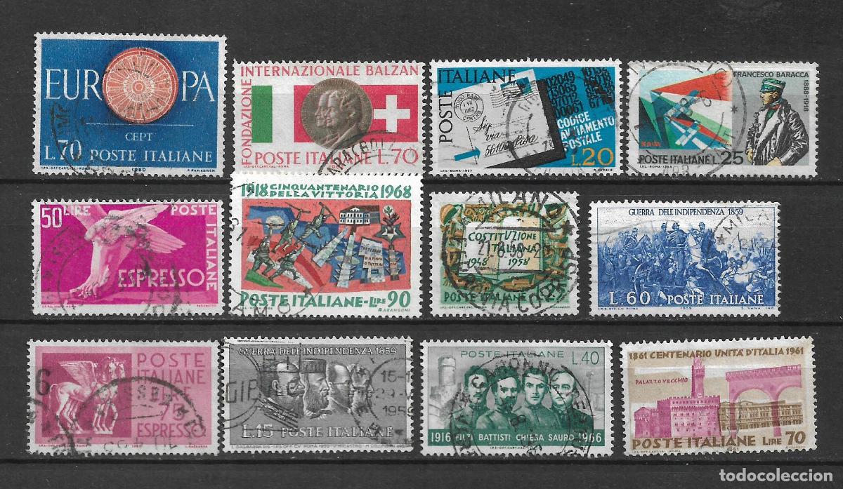 Sellos: italia lote 12 sellos usados- 8/22