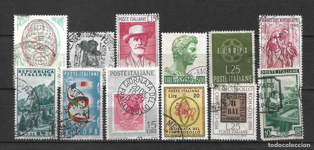 Sellos: italia lote 12 sellos usados- 8/22