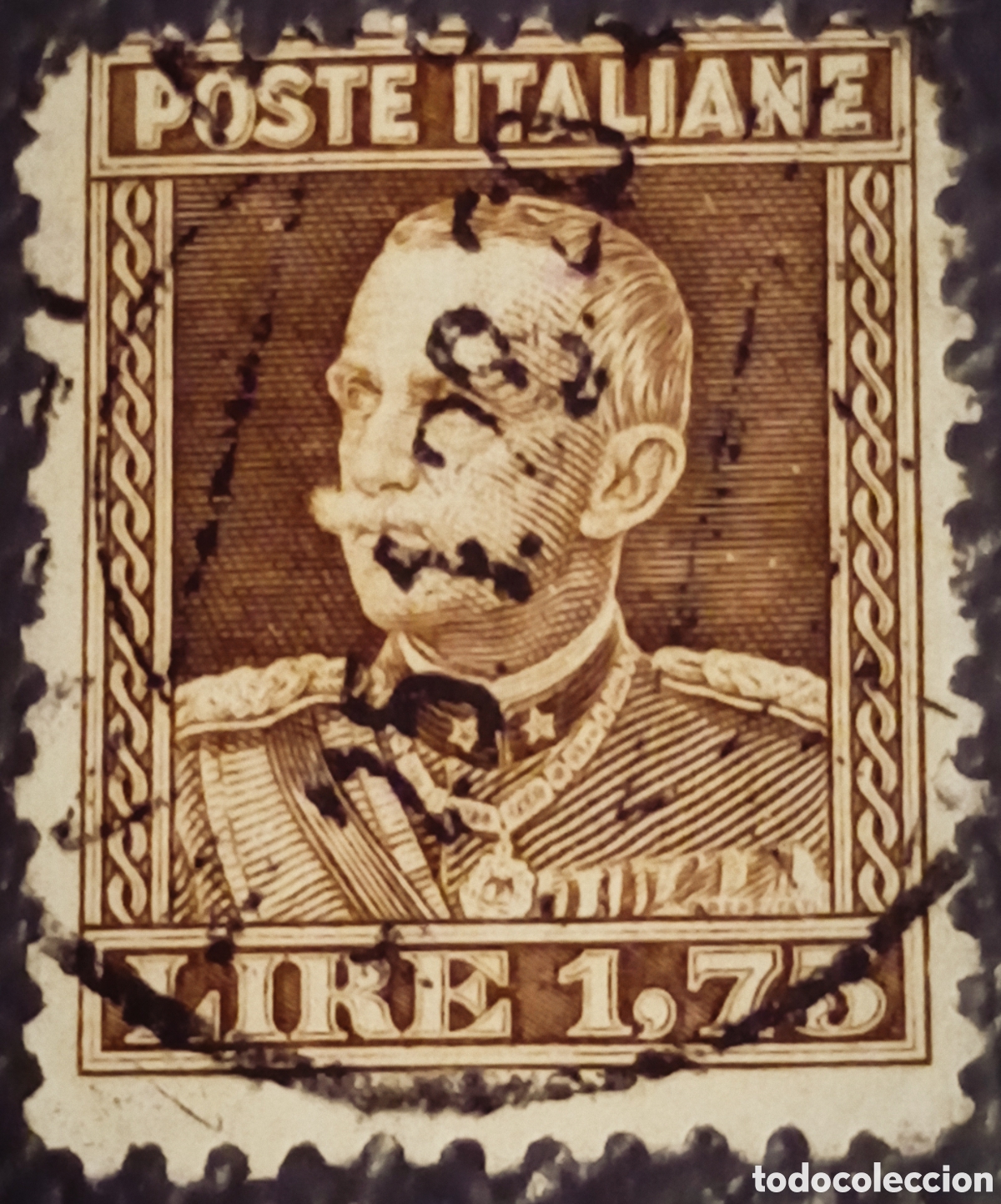 Francobolli: Italia 1926/29 &middot; V&iacute;ctor Manuel III &rdquo;Uniforme&rdquo; &middot; 1.75L &middot; Scott 193 &middot; Usado