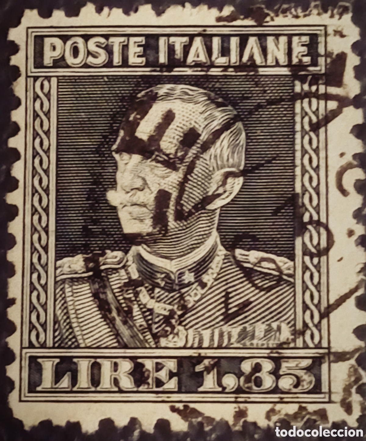 Sellos: Italia 1929 &middot; V&iacute;ctor Manuel III &rdquo;Uniforme&rdquo; &middot; 1.85L &middot; Scott 196 &middot; Usado