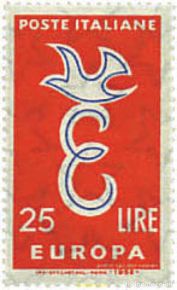 Sellos: 217195 MNH ITALIA 1958 EUROPA CEPT. FACTOR DE PAZ Y FUENTE DE BIENESTAR