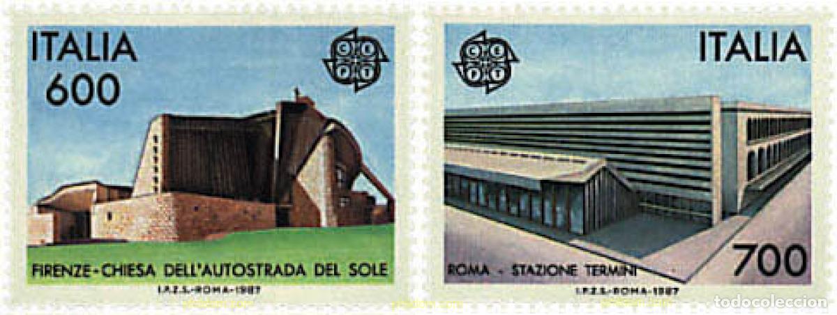 Sellos: 62663 MNH ITALIA 1987 EUROPA CEPT. ARQUITECTURA MODERNA