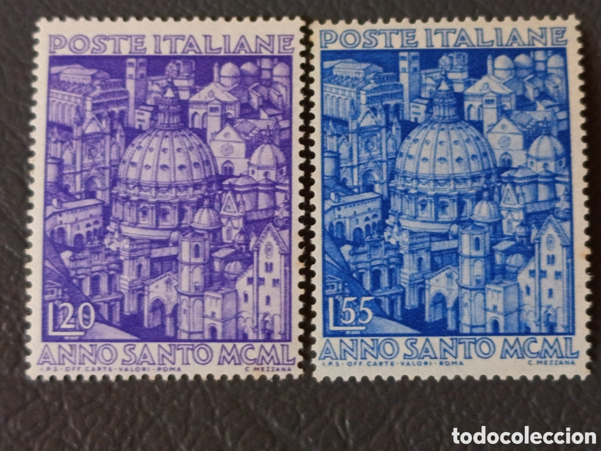 Sellos: Italia 1950 - &rdquo;Anno Santo MCML&rdquo; 20L y 55L - Sassone 620/621 - MNH