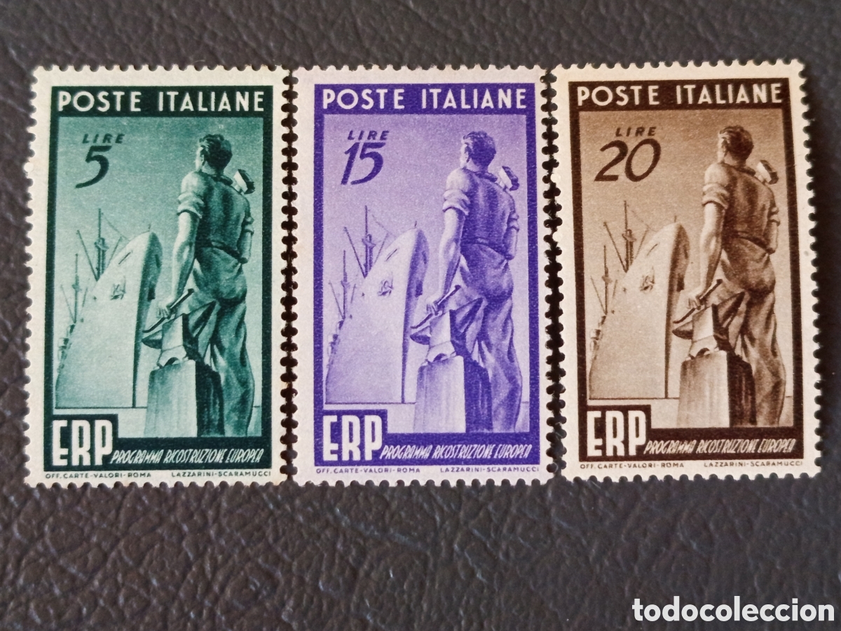 Sellos: Italia 1949 - ERP &rdquo;Programma Ricostruzione Europea&rdquo; 5/15/20L - Sassone 601/603 - MNH