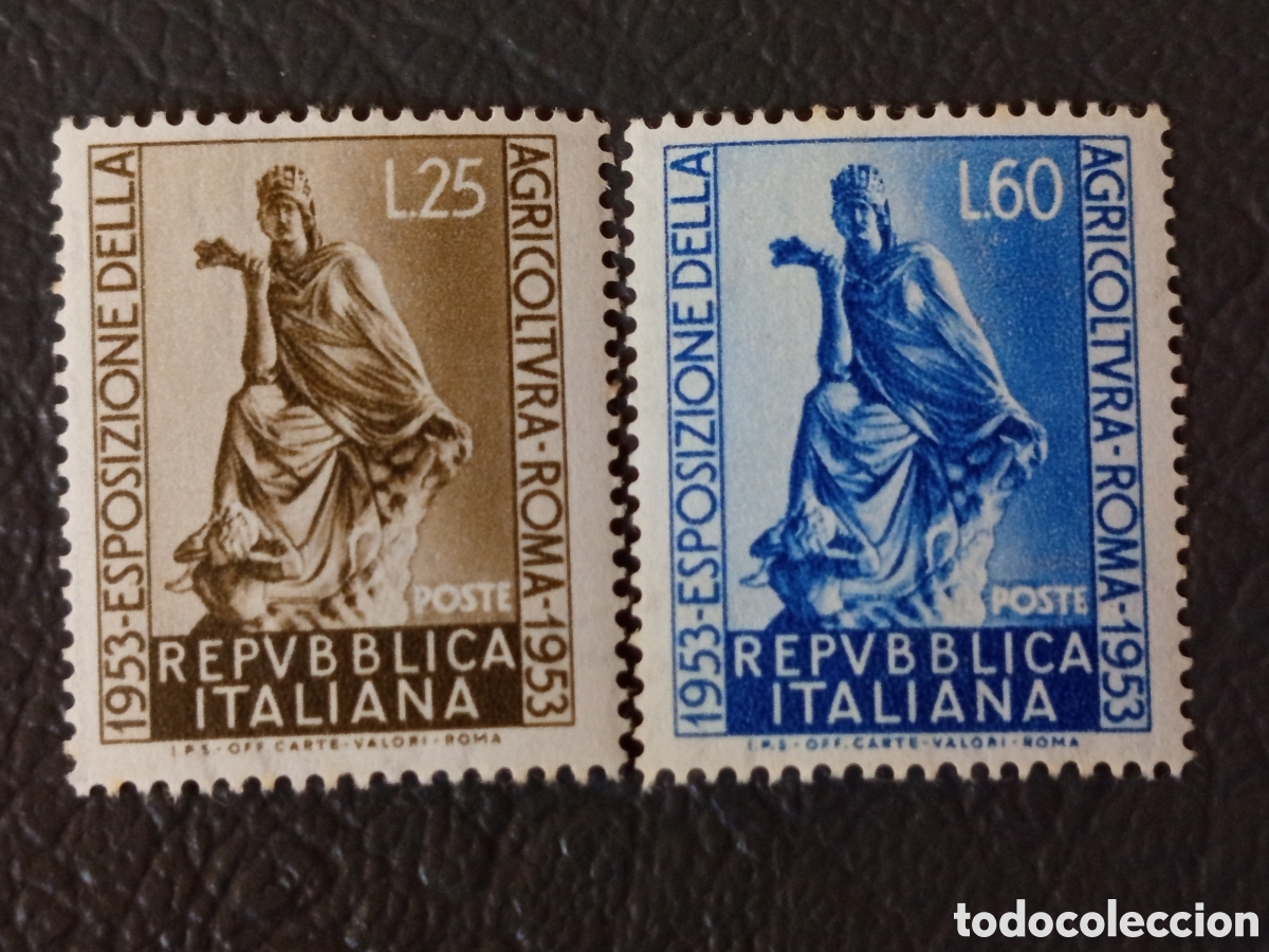 Sellos: Italia 1953 - Esposizione Agricoltura Roma 25L/60L - Sassone 731/732 - MNH