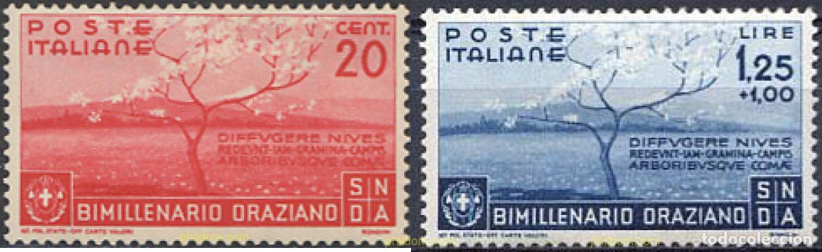 Sellos: 266383 HINGED ITALIA 1936 BIMILENARIO DEL NACIMIENTO DE HORACIO