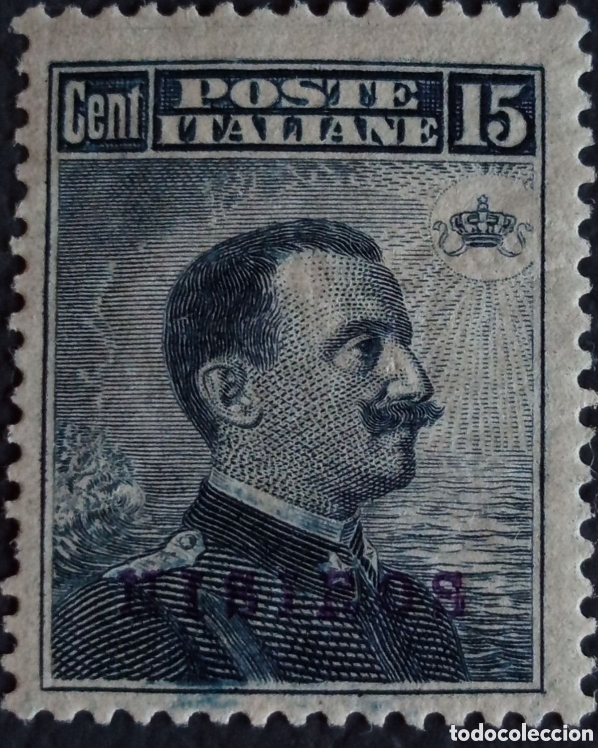 Sellos: Italia Egeo Nisiro 1912 Vittorio Emanuele III 15 Cent Azul MH Sassone 3