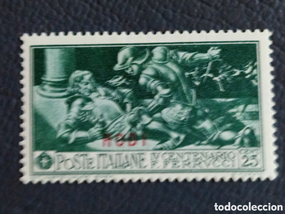 Sellos: Italia Egeo Rodi 1930 IV Centenario Ferrucci 25 Cent Verde MH Sassone 4
