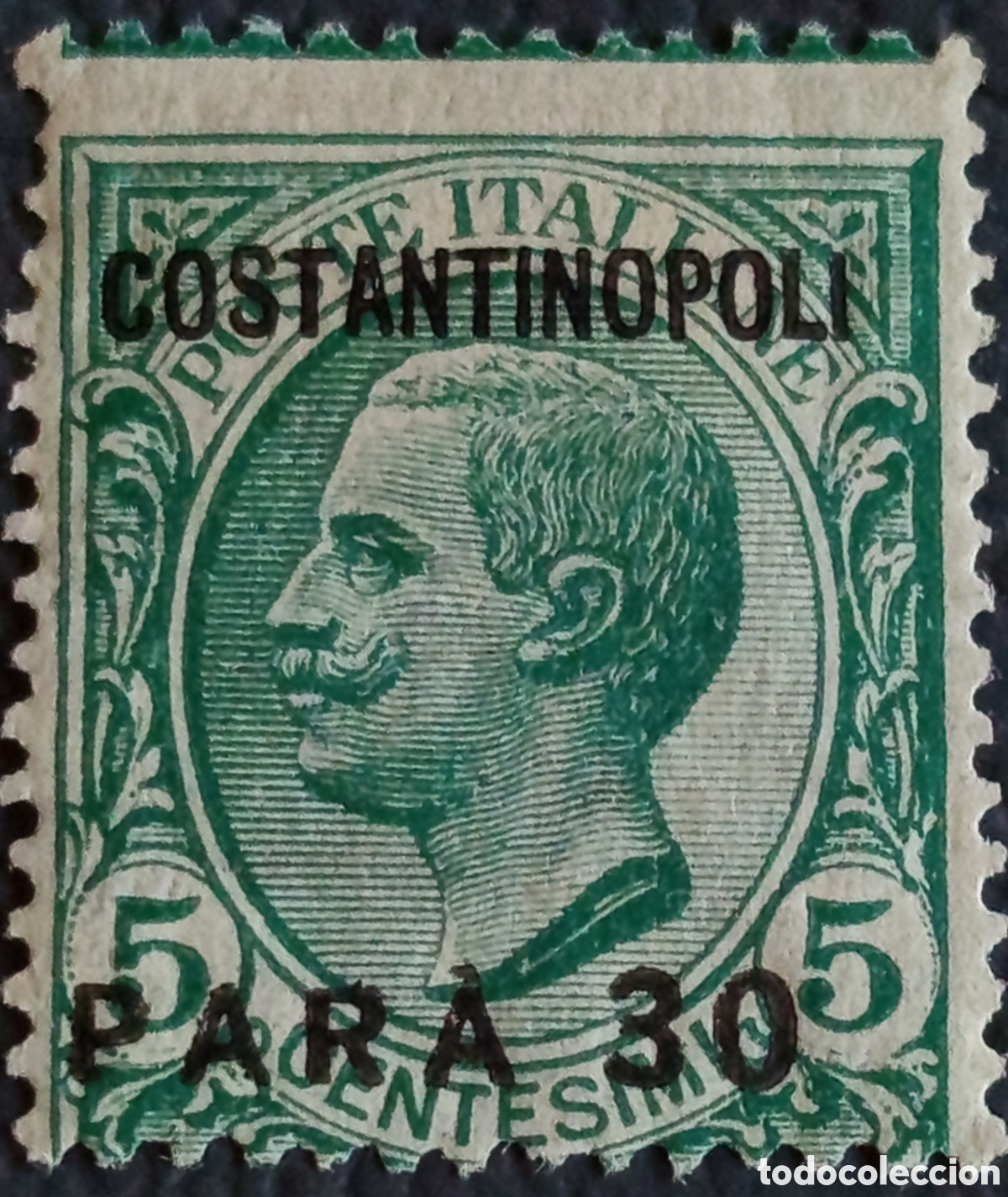 Sellos: Italia Levante Costantinopoli 1921 Vittorio Emanuele 30 Para MH Sassone 43
