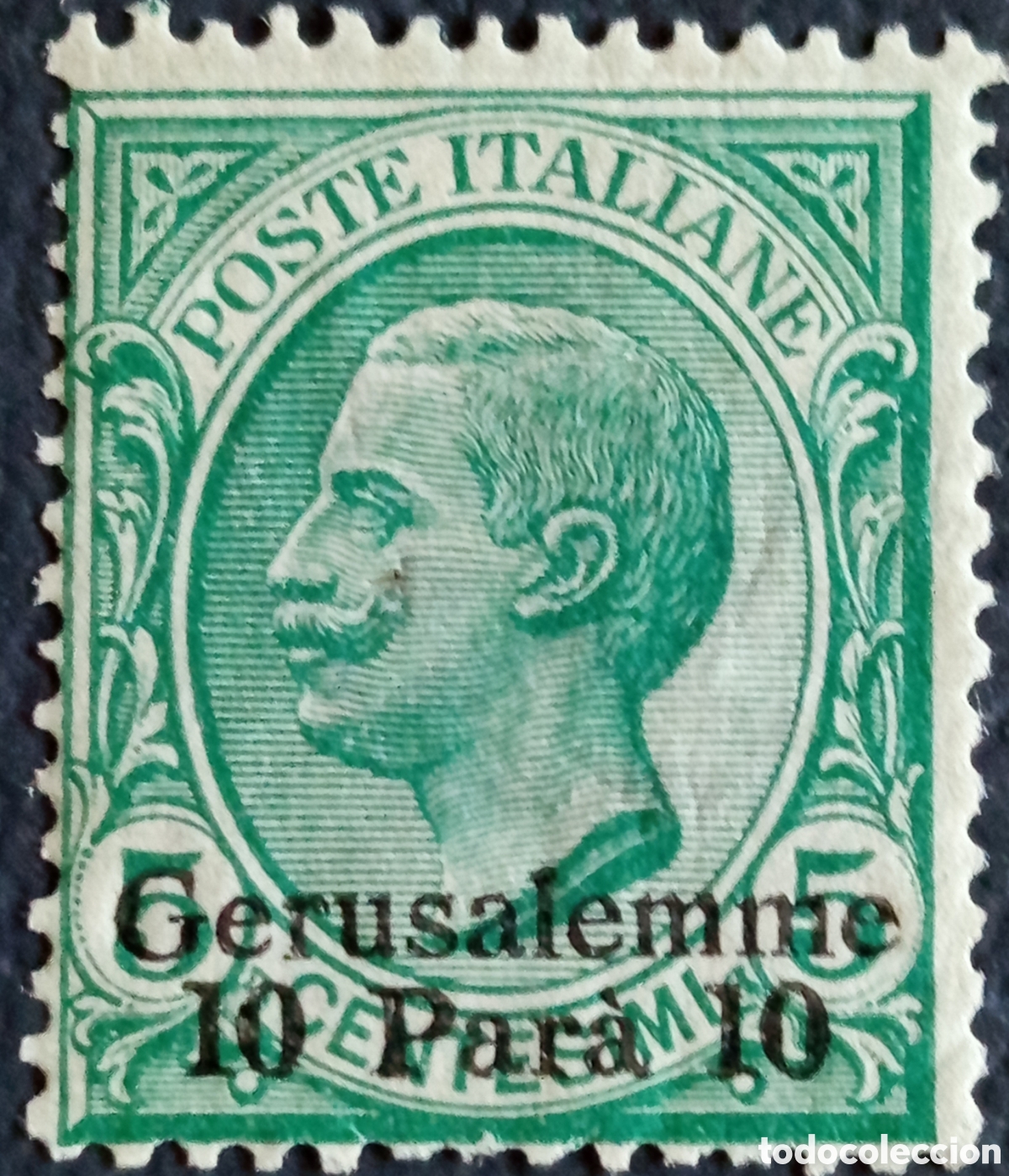 Sellos: Italia Levante Gerusalemme 1909 Vittorio Emanuele 10 Para 5 Cent MH Sassone 1