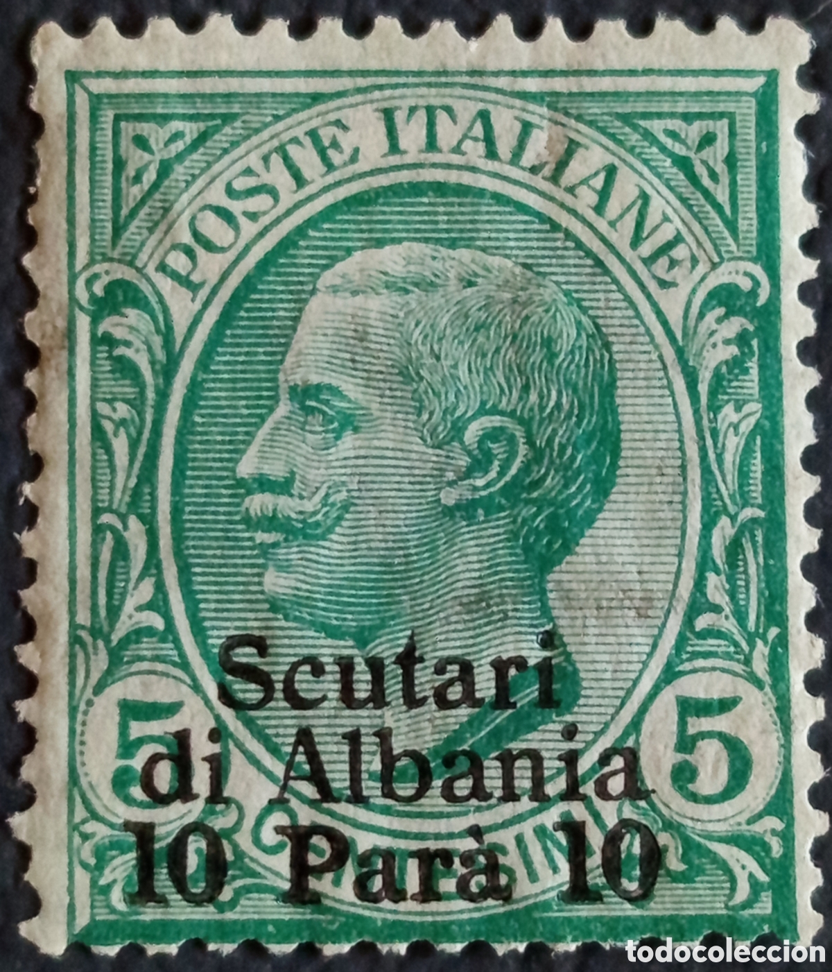 Sellos: Italia Levante Scutari di Albania 1909 Vittorio Emanuele 10 Para 5 Cent MH Sassone 1