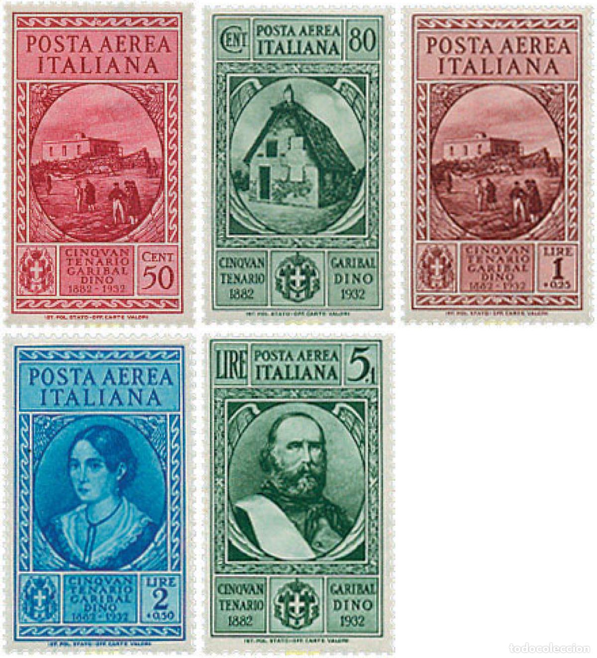 Sellos: 217093 HINGED ITALIA 1932 50 ANIVERSARIO DE LA MUERTE DE GIUSEPPE GARIBALDI