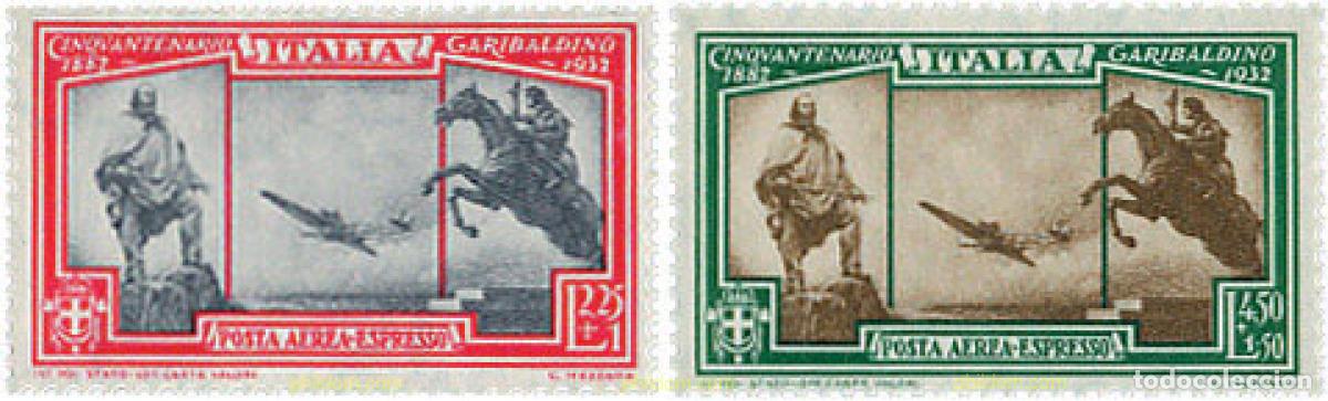 Sellos: 618930 HINGED ITALIA 1932 50 ANIVERSARIO DE LA MUERTE DE GIUSEPPE GARIBALDI